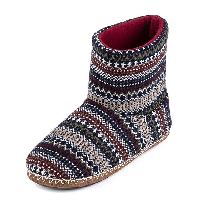 totes Mens Fair isle Boot Slipper Multi Extra Image 3